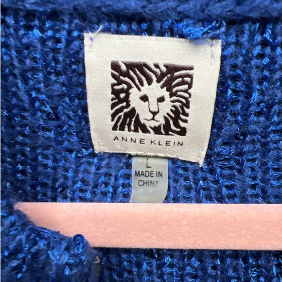 Anne Klein  Sequined Texture Knit Woman Sweater Hoodie Size Large $99 Value NWT - Picture 9 of 12